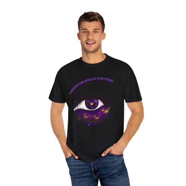 "Through the eyes of survivors" Unisex Garment-Dyed T-shirt - Image 4