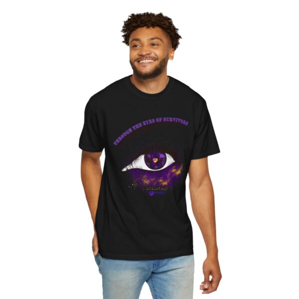 "Through the eyes of survivors" Unisex Garment-Dyed T-shirt - Image 5