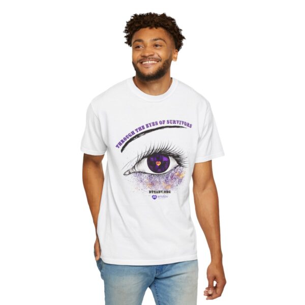"Through the eyes of survivors" Unisex Garment-Dyed T-shirt - Image 2