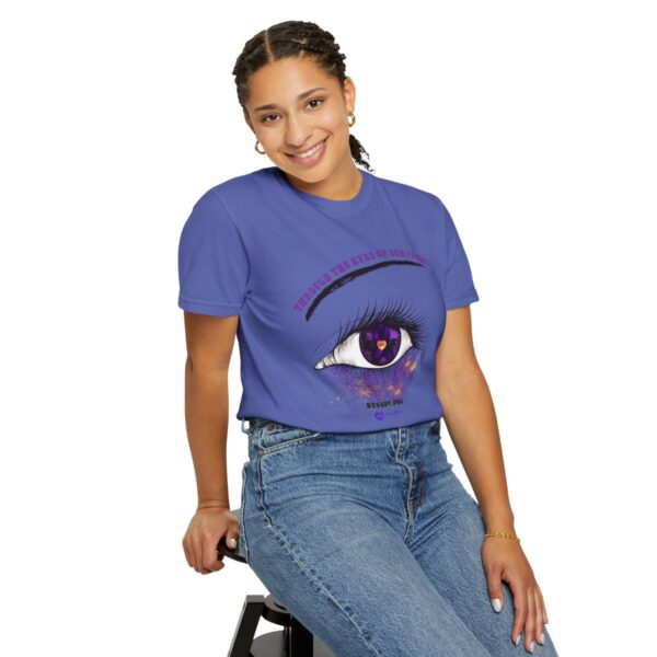 "Through the eyes of survivors" Unisex Garment-Dyed T-shirt - Image 3