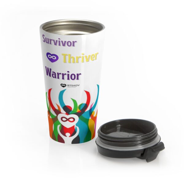 Survivor Thriver Warrior Stainless Steel Travel Mug - Image 2