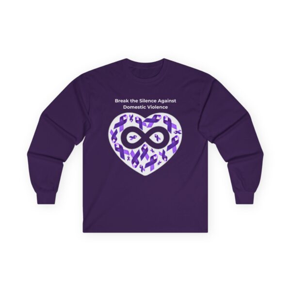 Break the Silence Against Domestic Violence, Awareness Shirt,Unisex Long Sleeve Tee - Support Apparel, Gift for Advocates, Charity [...] - Image 4