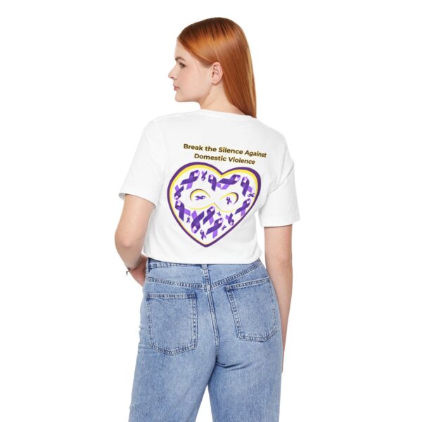 Oct DV Awareness Unisex Jersey Tee for Domestic Violence Awareness, Supportive Shirt, Break the Silence Tee, Awareness Clothing, Fundraising Apparel - Image 3