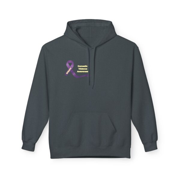 Oct Btsadv Purple Awareness Fleece Hoodie for Domestic Violence Prevention, Cozy Unisex Hoodie, Gift for Supporters, Awareness Month Apparel, [...] - Image 3