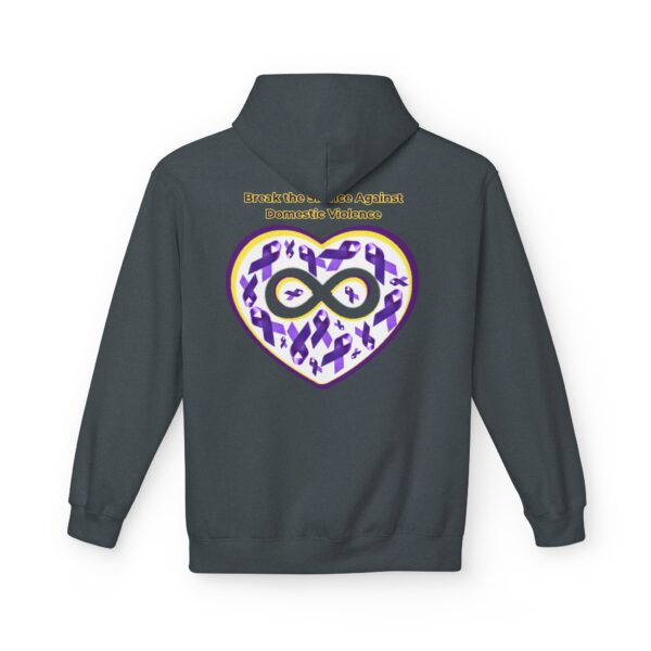 Oct Btsadv Purple Awareness Fleece Hoodie for Domestic Violence Prevention, Cozy Unisex Hoodie, Gift for Supporters, Awareness Month Apparel, [...] - Image 4