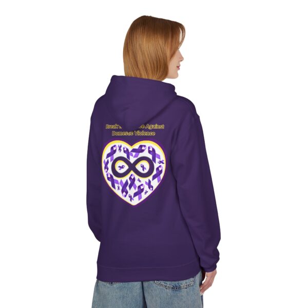 Oct Btsadv Purple Awareness Fleece Hoodie for Domestic Violence Prevention, Cozy Unisex Hoodie, Gift for Supporters, Awareness Month Apparel, [...] - Image 2