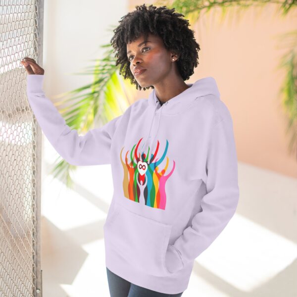 S.T.W Colorful Diversity Fleece Hoodie | Inclusive Apparel, Unisex Hoodie, Cozy Sweatshirt, Gift for Friends, Vibrant Art - Image 3