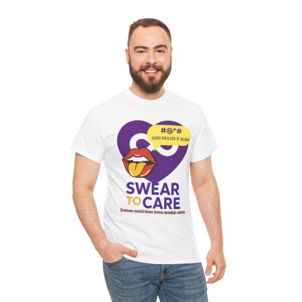 Btsadv "Swear to Care" Unisex Heavy Cotton Tee, Funny Graphic Tee, Casual Wear, Gift for Friends, Humor T-Shirt, Everyday Wardrobe Essential - Image 2