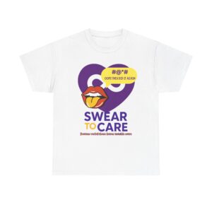Btsadv "Swear to Care" Unisex Heavy Cotton Tee, Funny Graphic Tee, Casual Wear, Gift for Friends, Humor T-Shirt, Everyday Wardrobe Essential