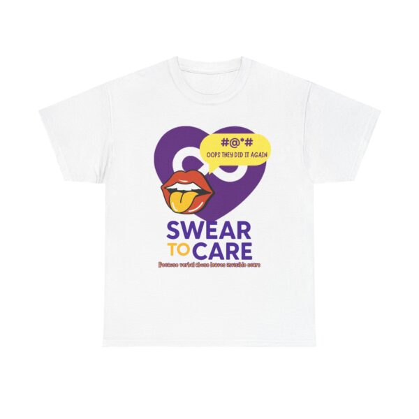 Btsadv "Swear to Care" Unisex Heavy Cotton Tee, Funny Graphic Tee, Casual Wear, Gift for Friends, Humor T-Shirt, Everyday Wardrobe Essential