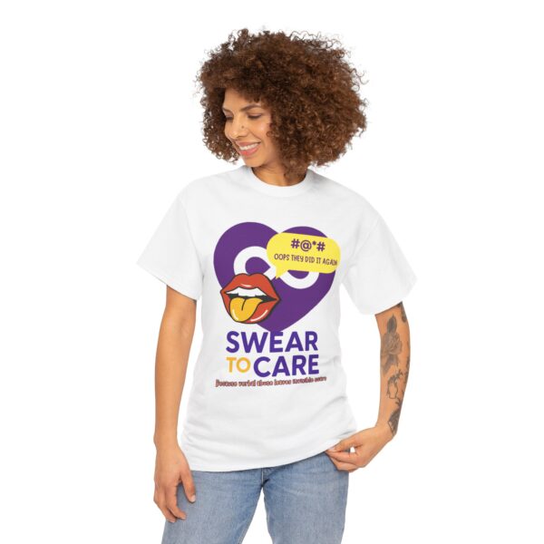 Btsadv "Swear to Care" Unisex Heavy Cotton Tee, Funny Graphic Tee, Casual Wear, Gift for Friends, Humor T-Shirt, Everyday Wardrobe Essential - Image 3