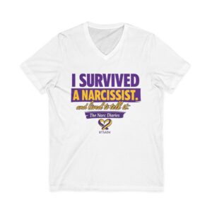 I survived a Narcissist Unisex Jersey Short Sleeve V-Neck Tee