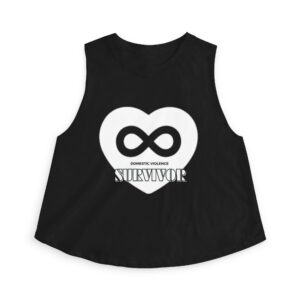 Survivor Infinity Heart Crop Top — Domestic Violence Awareness Tank