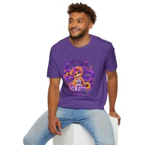It's Fine I'm Fine T-Shirt — Cute Fox Mental Health Awareness Tee (Purple Ribbon)