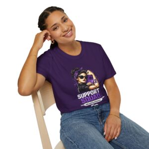 Support Squad Awareness T-Shirt – Purple Ribbon Survivor Tee
