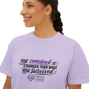 “The comeback is stronger than what you survived” Inspirational Crop Tee