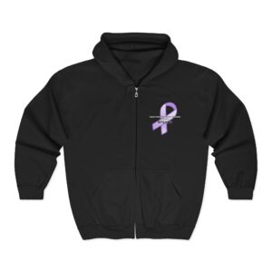 Trauma Recovery Zip Hoodie — "The Comeback Is Stronger Than The Trauma" with Lavender Awareness Ribbon