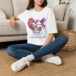 Domestic Violence Awareness T-Shirt — "Break the Silence" Floral Heart & Hummingbird