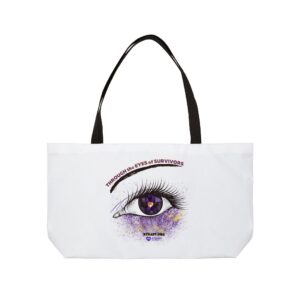 "Through the Eyes of Survivors" Purple Awareness Eye Tote