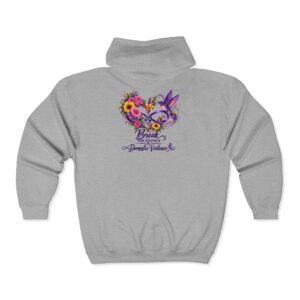 Awareness Ribbon Zip Hoodie — Break the Stigma Domestic Violence Support