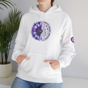 DV Awareness Purple Sunflower Hoodie – 'Remembering Loved Ones' Support Sweatshirt