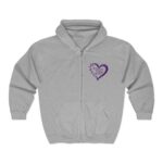 Domestic Violence Awareness Zip Hoodie - "We Wear Purple" October Support Sweatshirt